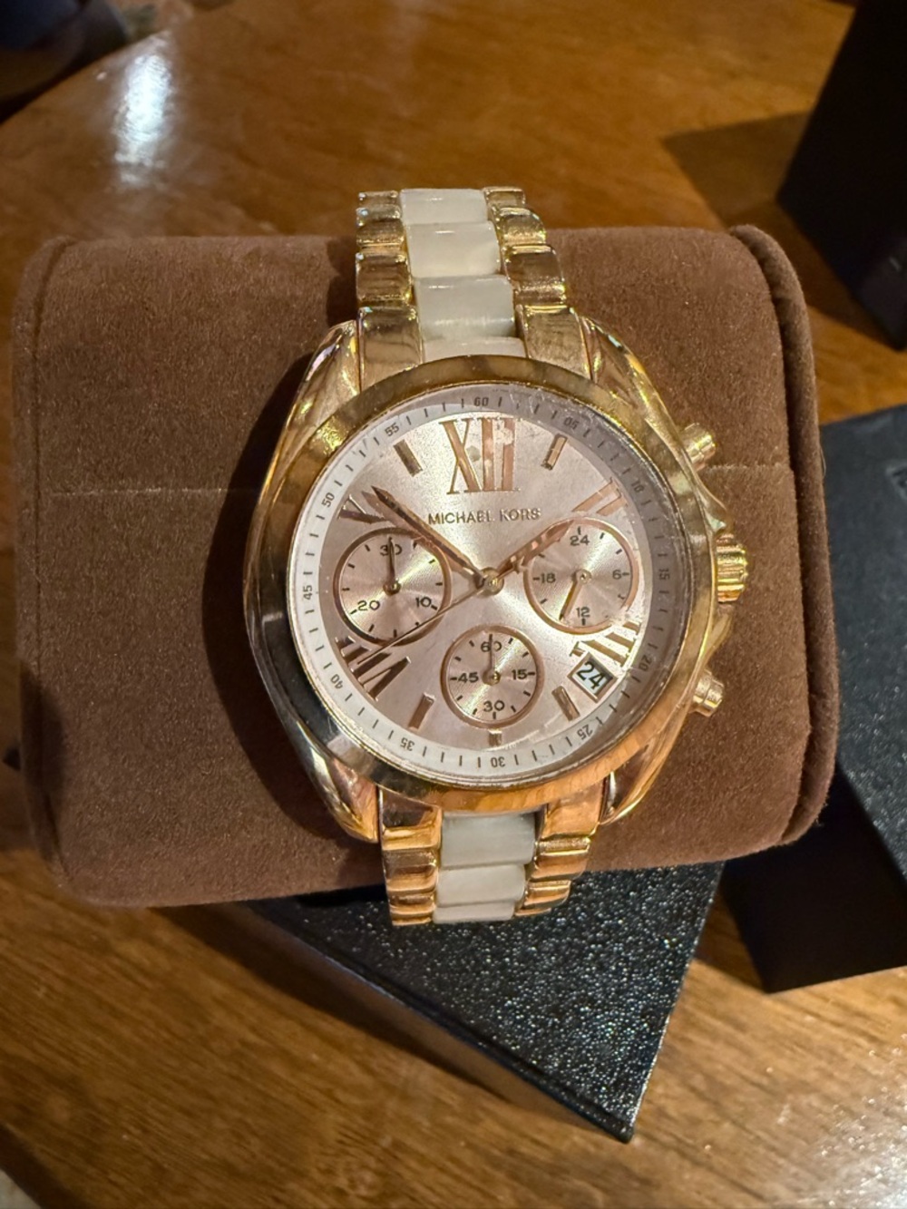 Michael Kors Rose Gold and Gold-Tone Women's Chronograph Watch - Picture 4 of 6